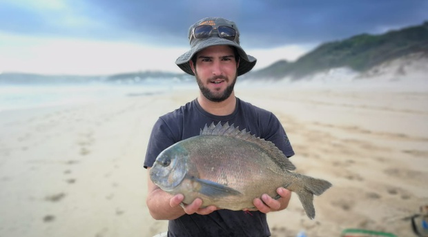 Guided fishing tour, Morgan bay and Kei Mouth, Wild Coast, Eastern Cape, South Africa, Bluefish, Bronze bream