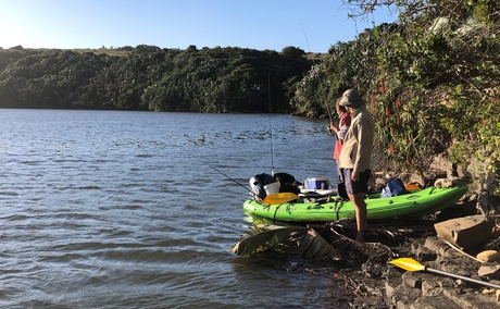 Guided fishing. River and Estuary. River fishing. Kayak fishing. Angling Tours. Kei Mouth. Morgan Bay. Double Mouth Nature Reserve. East London. Buffalo City. Wild Coast. Eastern Cape. South Africa. White Musselcracker. Silver Steenbras.